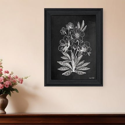 Vintage Chalkboard Flowers Black Framed Print Wall Art HomeRoots