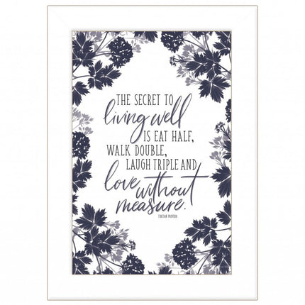 The Secret to Living Well 1 White Framed Print Wall Art HomeRoots