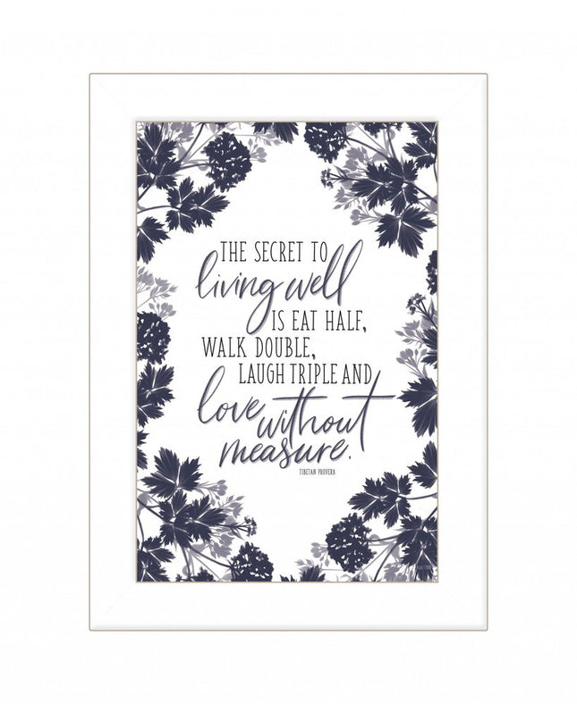 The Secret to Living Well 1 White Framed Print Wall Art HomeRoots