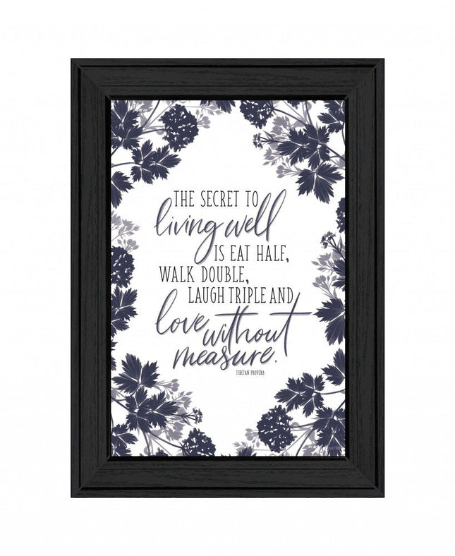 The Secret to Living Well 2 Black Framed Print Wall Art HomeRoots