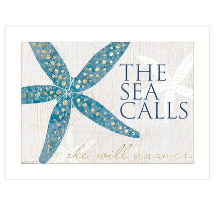 The Sea Calls 1 White Framed Print Wall Art HomeRoots