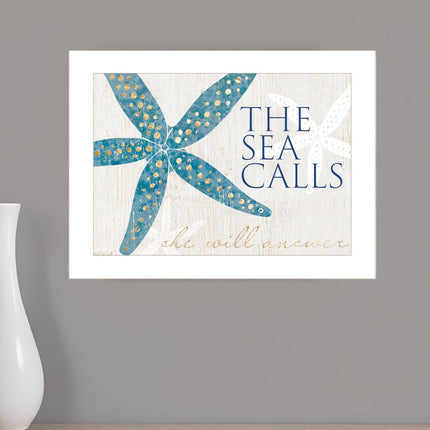 The Sea Calls 1 White Framed Print Wall Art HomeRoots