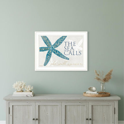 The Sea Calls 1 White Framed Print Wall Art HomeRoots