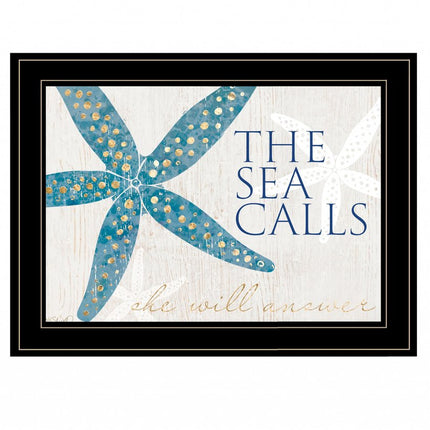 The Sea Calls 3 Black Framed Print Wall Art HomeRoots
