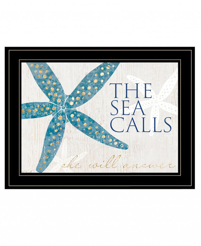 The Sea Calls 3 Black Framed Print Wall Art HomeRoots