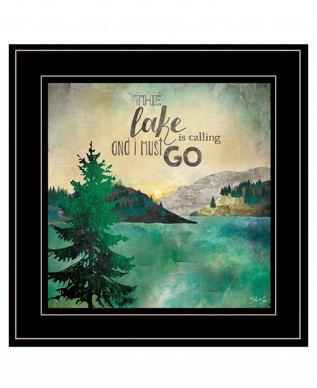 The Lake is Calling 2 Black Framed Print Wall Art HomeRoots