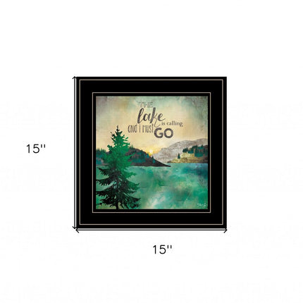 The Lake is Calling 2 Black Framed Print Wall Art HomeRoots