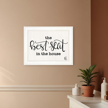 The Best Seat in the House 1 White Framed Print Bathroom Wall Art HomeRoots
