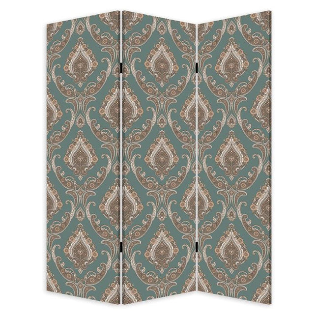 72" Green Folding Three Panel Screen Room Divider HomeRoots