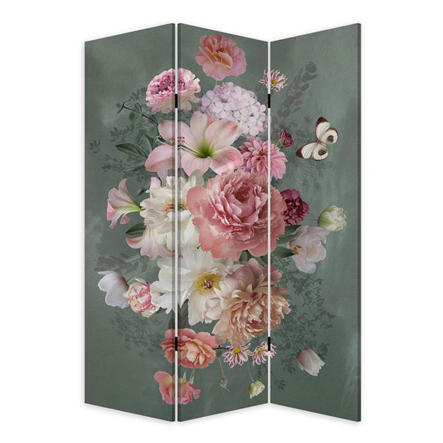 72" Green Folding Three Panel Screen Room Divider HomeRoots
