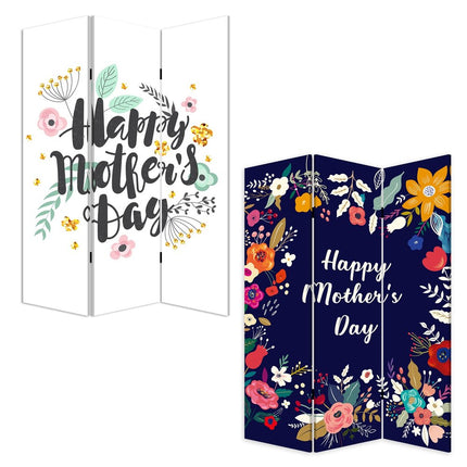 72" White Folding Three Panel Screen Room Divider HomeRoots