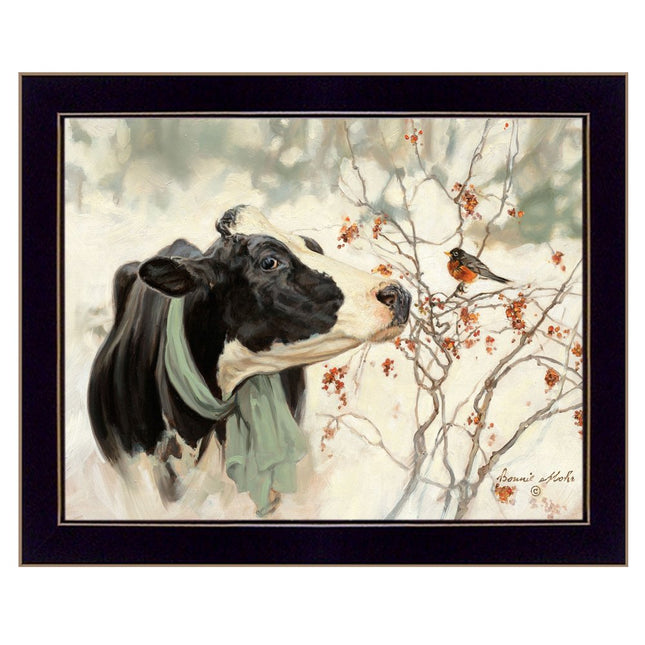The Winter Robin 1 Black Framed Print Wall Art HomeRoots