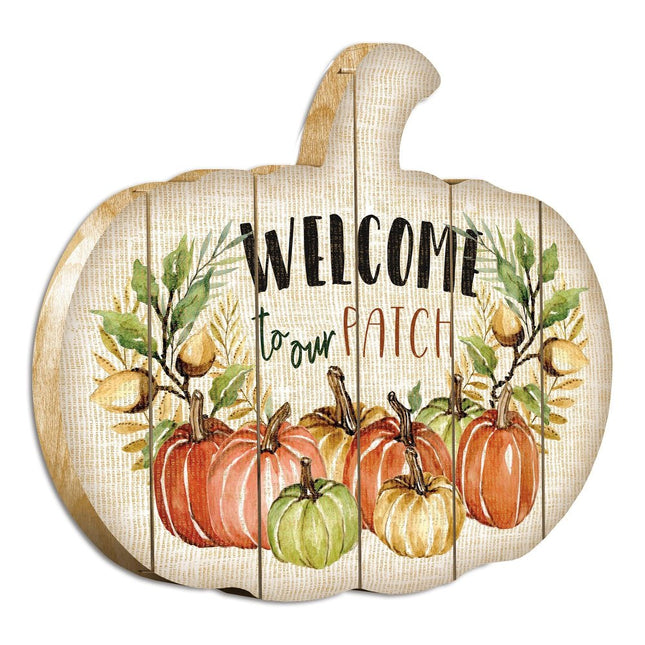 Welcome Pumpkin Wood Plank Wall Art HomeRoots