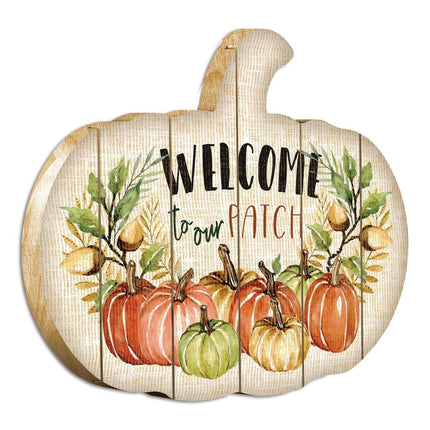 Welcome Pumpkin Wood Plank Wall Art HomeRoots