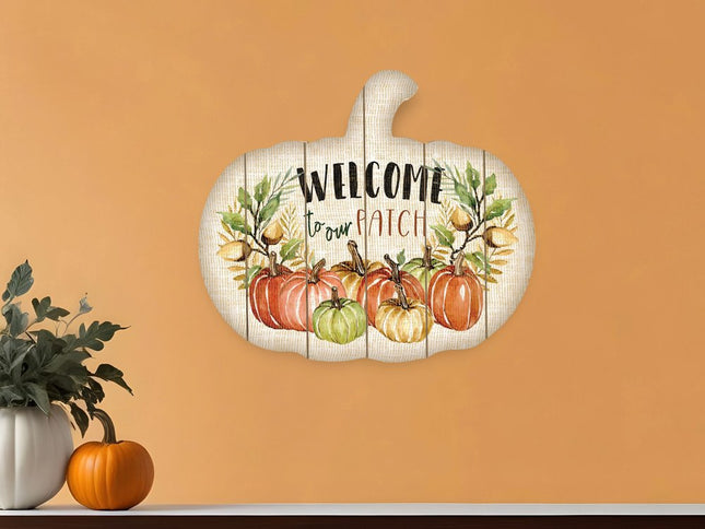 Welcome Pumpkin Wood Plank Wall Art HomeRoots