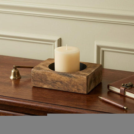 4" Wide Pillar Tabletop Pillar Candle Holder HomeRoots