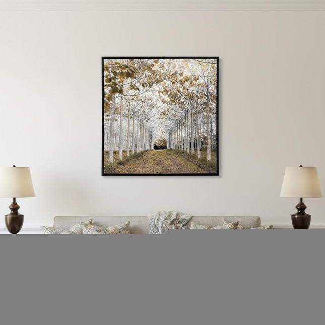 White Gold Canvas Black Floater Frame Print Wall Art HomeRoots