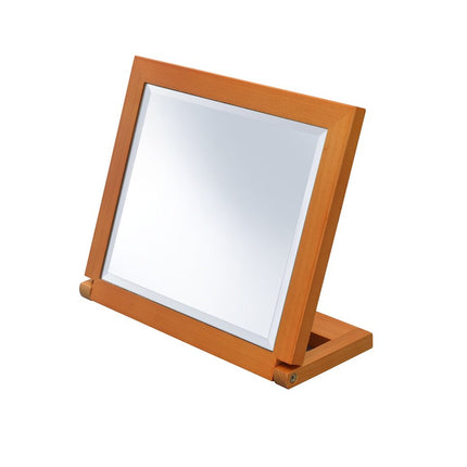 8" Brown Wood Framed Freestanding Makeup Shaving Tabletop Mirror HomeRoots