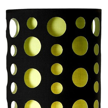 66" Steel Novelty Floor Lamp With Black And Green Drum Shade HomeRoots