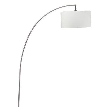 86" White And Silver Arc Floor Lamp With White Drum Shade HomeRoots