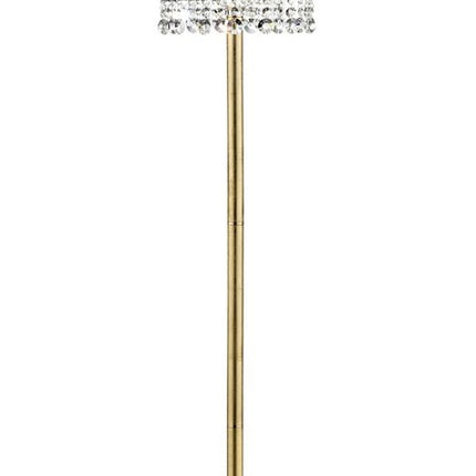 65" Gold And White Novelty Floor Lamp With White Fabric Drum Shade HomeRoots