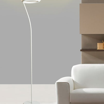 73" White LED Torchiere Floor Lamp With White HomeRoots