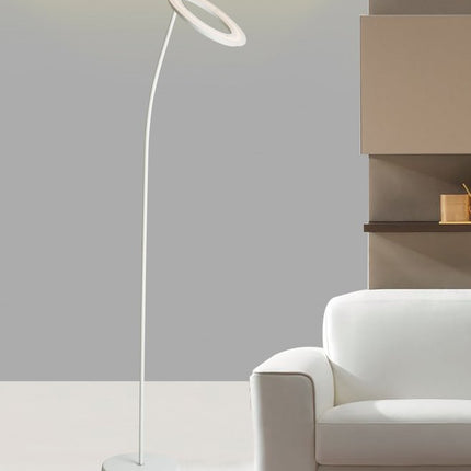 73" White LED Torchiere Floor Lamp With White HomeRoots