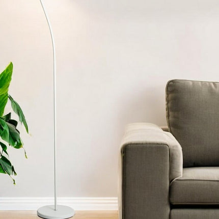 73" White LED Torchiere Floor Lamp With White HomeRoots