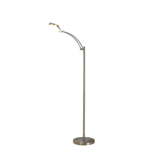 54" Silver Adjustable LED Task Floor Lamp With Silver HomeRoots