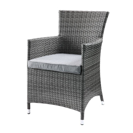 ACME 45000 Tashelle 3 Piece Patio Bistro Set, Gray Fabric & Gray Wicker