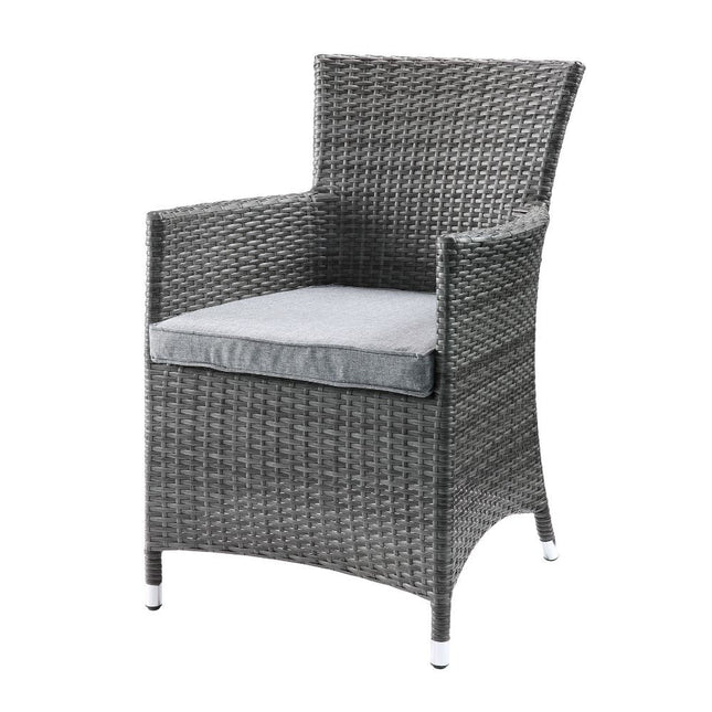 ACME 45000 Tashelle 3 Piece Patio Bistro Set, Gray Fabric & Gray Wicker