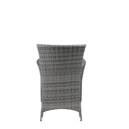 ACME 45000 Tashelle 3 Piece Patio Bistro Set, Gray Fabric & Gray Wicker