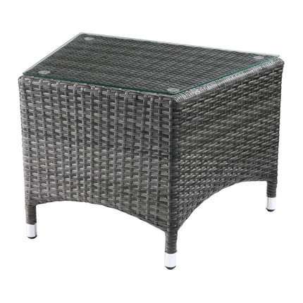 ACME 45000 Tashelle 3 Piece Patio Bistro Set, Gray Fabric & Gray Wicker