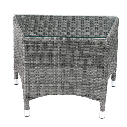 ACME 45000 Tashelle 3 Piece Patio Bistro Set, Gray Fabric & Gray Wicker