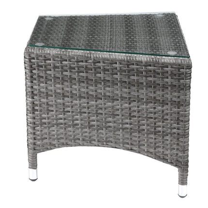 ACME 45000 Tashelle 3 Piece Patio Bistro Set, Gray Fabric & Gray Wicker