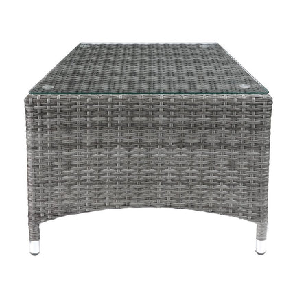 ACME 45000 Tashelle 3 Piece Patio Bistro Set, Gray Fabric & Gray Wicker