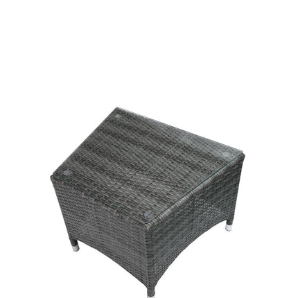 ACME 45000 Tashelle 3 Piece Patio Bistro Set, Gray Fabric & Gray Wicker