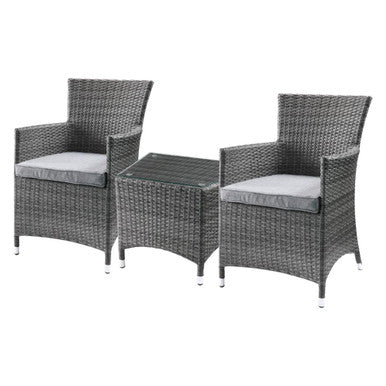 ACME 45000 Tashelle 3 Piece Patio Bistro Set, Gray Fabric & Gray Wicker ACME Furniture