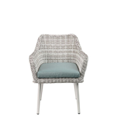 ACME 45005 Tashay 3 Piece Patio Bistro Set, Green Fabric & Beige Wicker