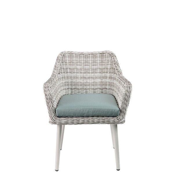 ACME 45005 Tashay 3 Piece Patio Bistro Set, Green Fabric & Beige Wicker