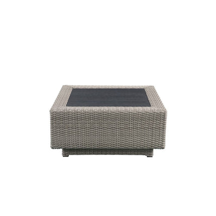 ACME 45020 Salena Patio Sectional & Cocktail Table, Beige Fabric & Gray Wicker (1Set/3Ctn)