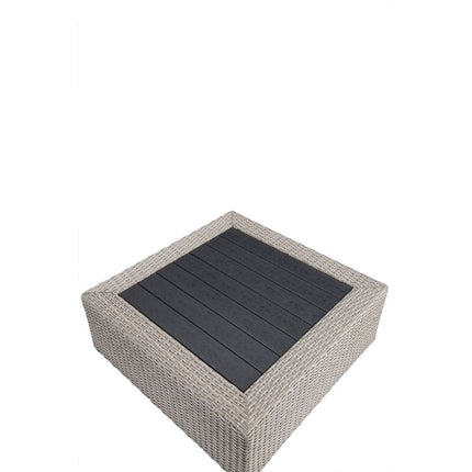 ACME 45020 Salena Patio Sectional & Cocktail Table, Beige Fabric & Gray Wicker (1Set/3Ctn)