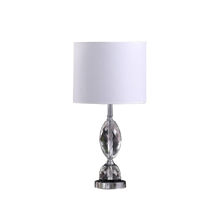 24" Silver Crystal Standard Table Lamp With White Shade HomeRoots