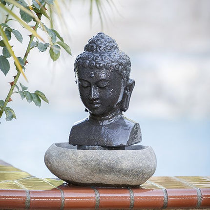 Garden Age Supply Table Top Buddha Head Fountain - 46163 Garden Age