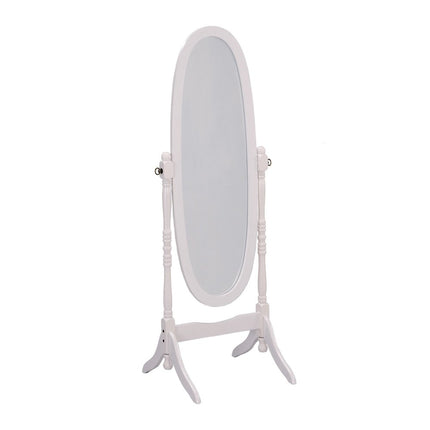 59" Natural Wood Oval Freestanding Tilting Framed Cheval Mirror HomeRoots