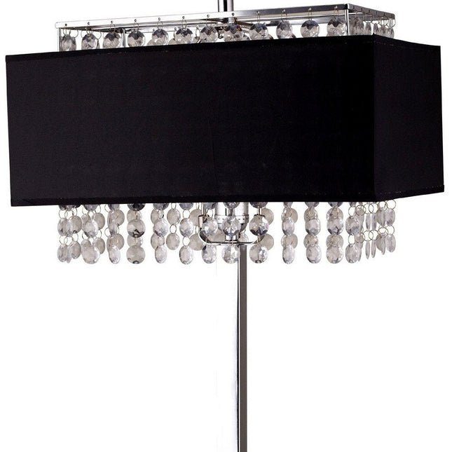 28" Silver Bedside Lamp With Shade HomeRoots