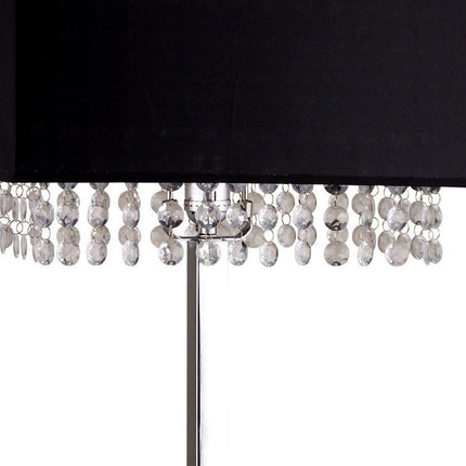 Bling Glam Black and Faux Crystal Rectangular Table Lamp HomeRoots