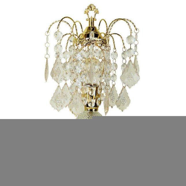 15" Gold And Faux Crystals Chandelier Style Table Lamp HomeRoots