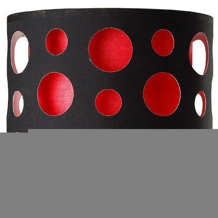 33" Steel Mod Table Lamp With Black And Red Drum Shade HomeRoots