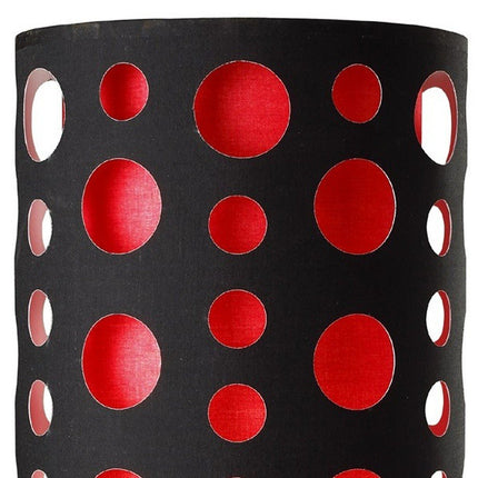 33" Steel Mod Table Lamp With Black And Red Drum Shade HomeRoots
